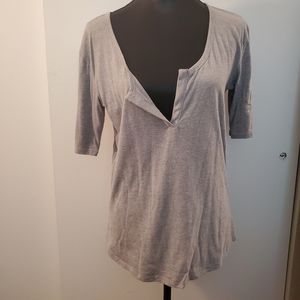 Victoria's Secret | Heather Grey Notch-front Baseball Top